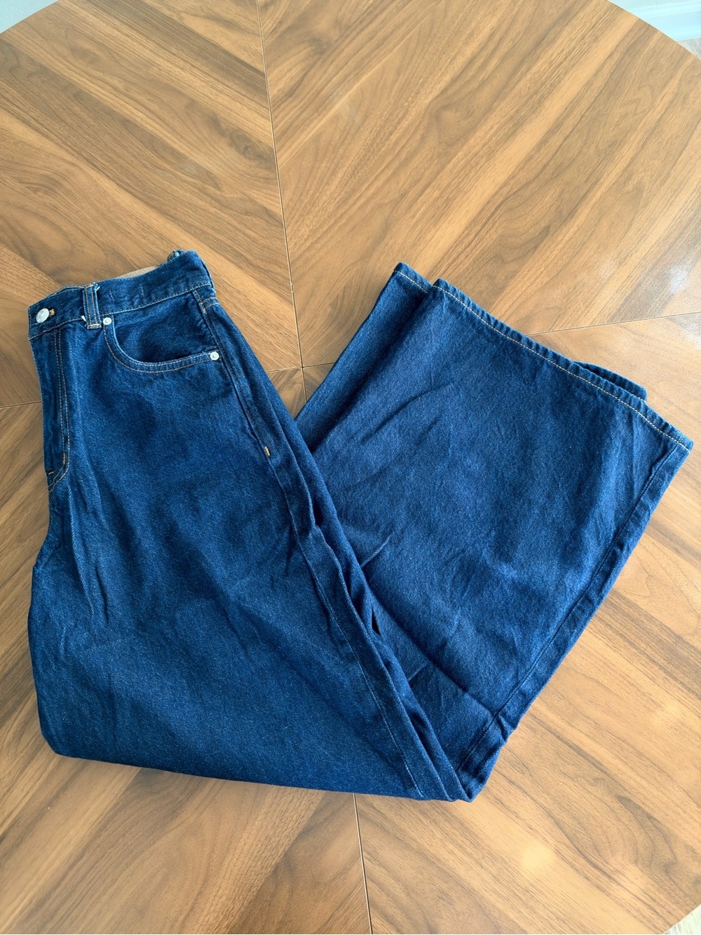 Madewell Wide-Leg High-Rise Jeans in Deep Blue Denim